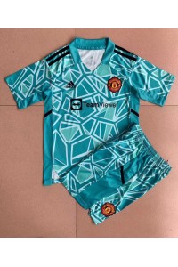 Fotbalové Dres Manchester United Brankářské Dětské Domácí Oblečení 2022-23 Krátký Rukáv (+ trenýrky)